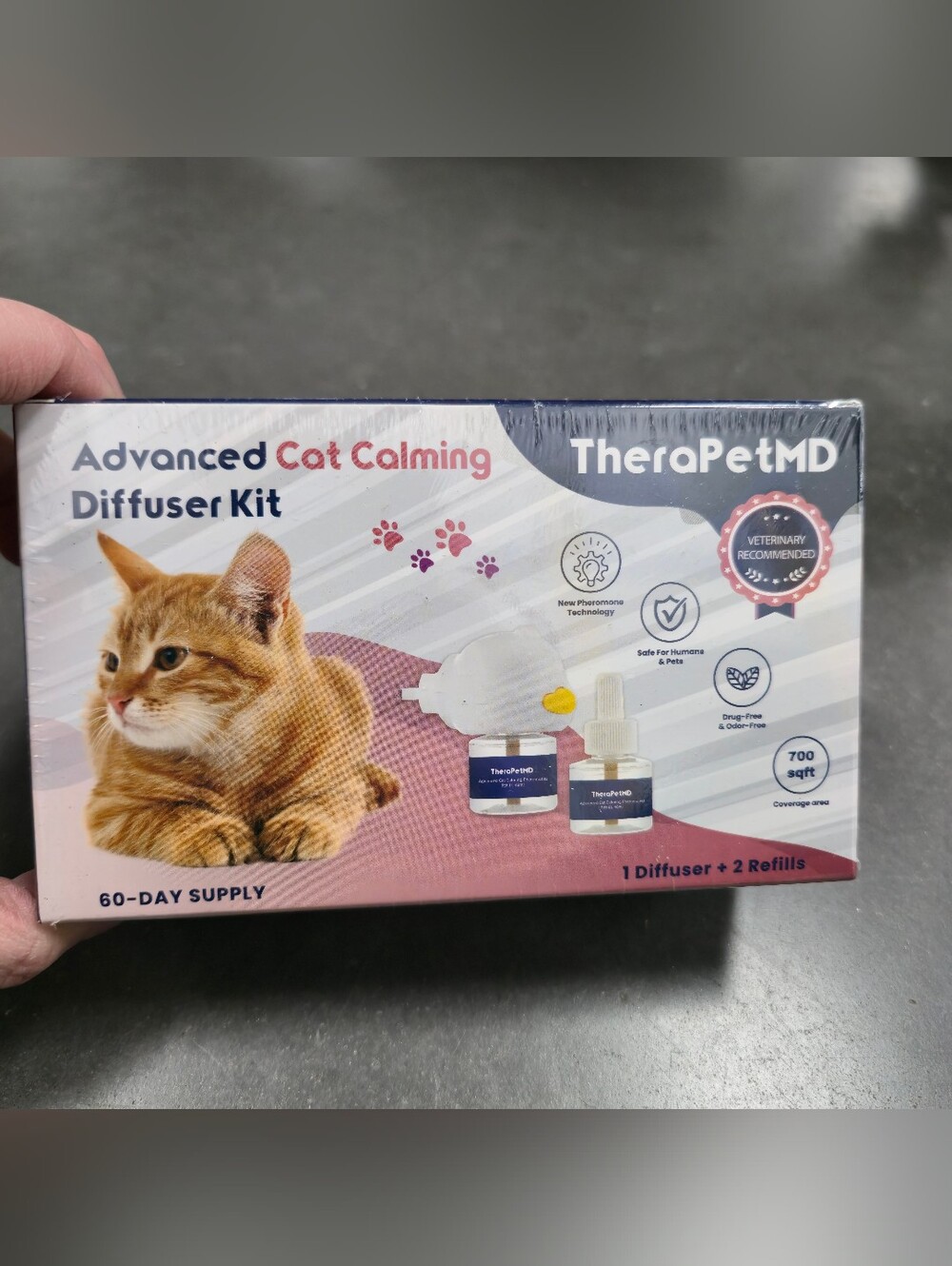 TheraPetMD Advanced Cat Calming Diffuser Kit 60 Day Supply 1 Diffuser 2 Refills